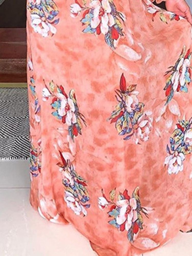 Vestido Feminino Até O Chão Manga Comprida Pulôver Oco De Cintura Alta