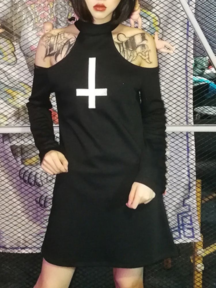 Vestido Feminino Com Bordado De Manga Comprida Acima Do Joelho Outono Fantasia De Halloween