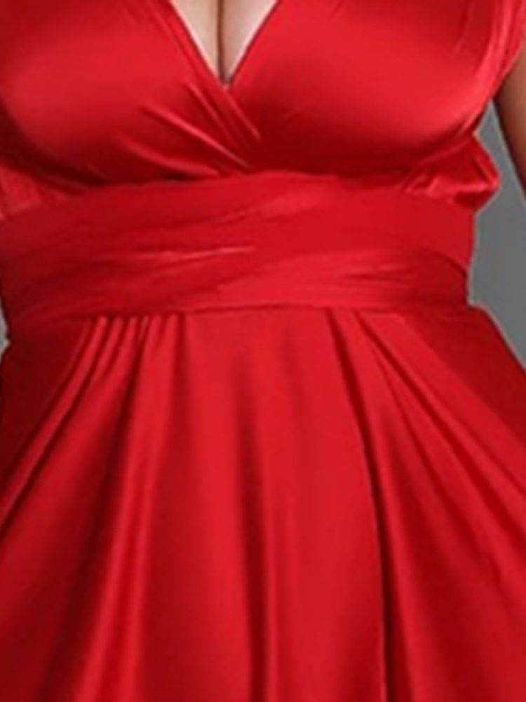 Vestido Feminino Sem Mangas Sem Mangas Até O Chão De Cintura Alta Em Corte Tipo A