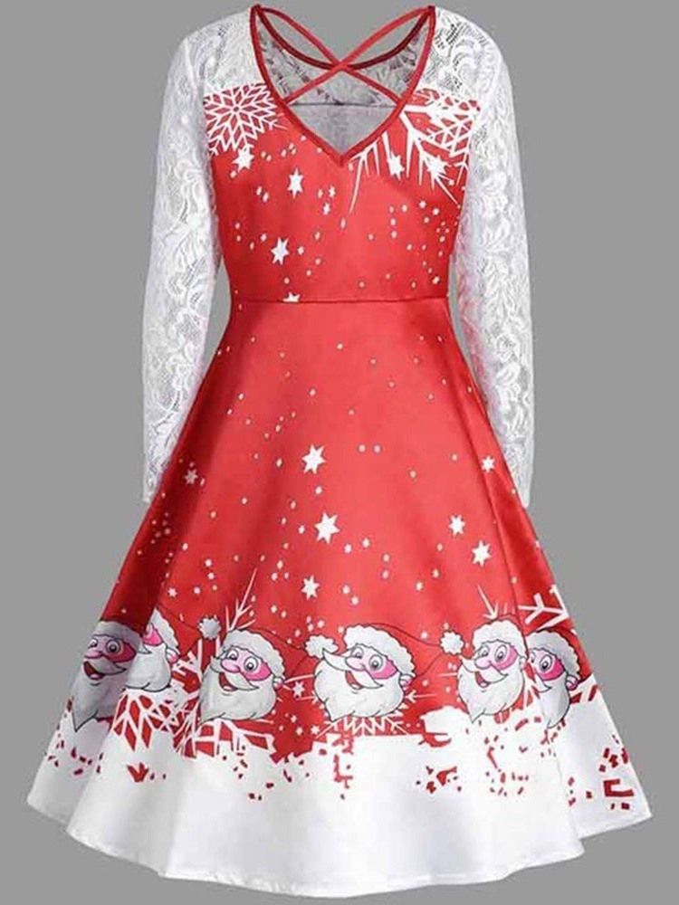 Vestido De Outono Feminino Com Gola Redonda E Gola Redonda Pulôver De Natal Feminino