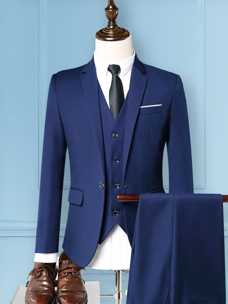 Blazer Pocket One Button Masculino Suit