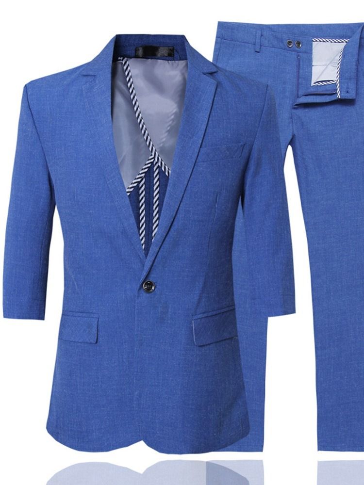 Blazer Terno Masculino Simples Com Botão