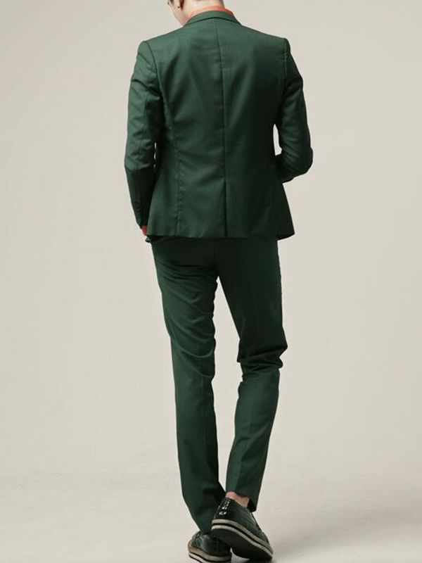 Terno Verde Liso Fino De Smoking Casual Masculino