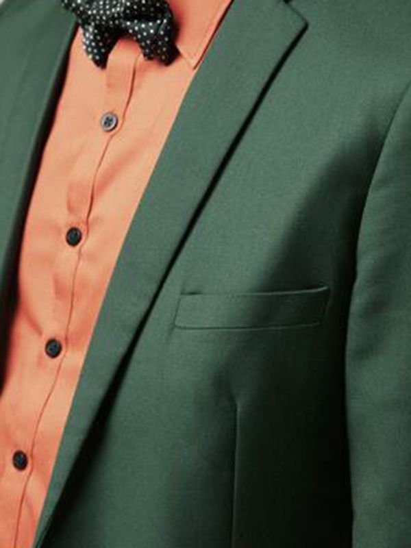 Terno Verde Liso Fino De Smoking Casual Masculino