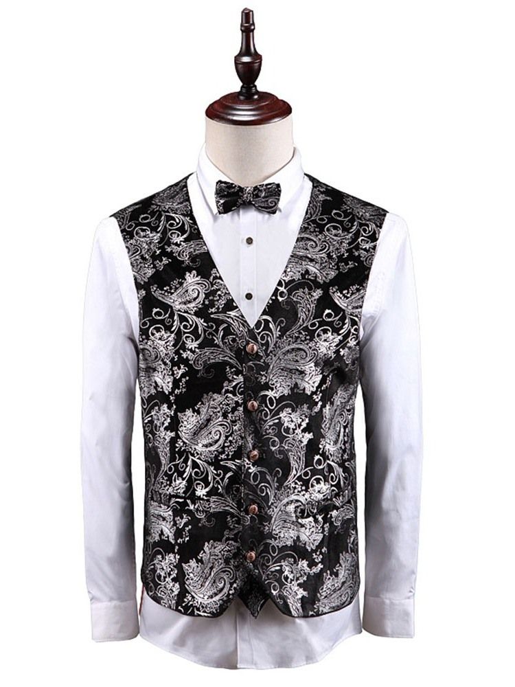 Terno Vestido De Festa Casual Masculino Com Estampa Floral 3 Peças