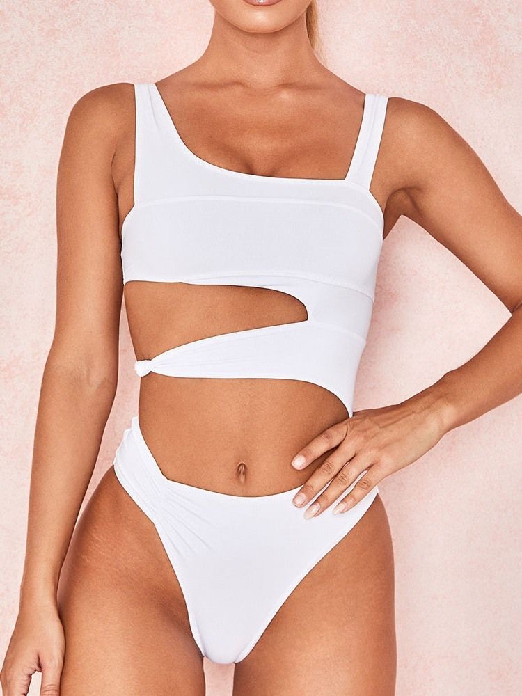 Traje De Banho Branco Sexy Oco Feminino