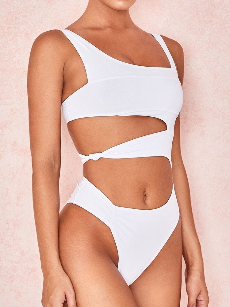 Traje De Banho Branco Sexy Oco Feminino