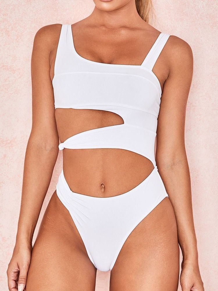 Traje De Banho Branco Sexy Oco Feminino