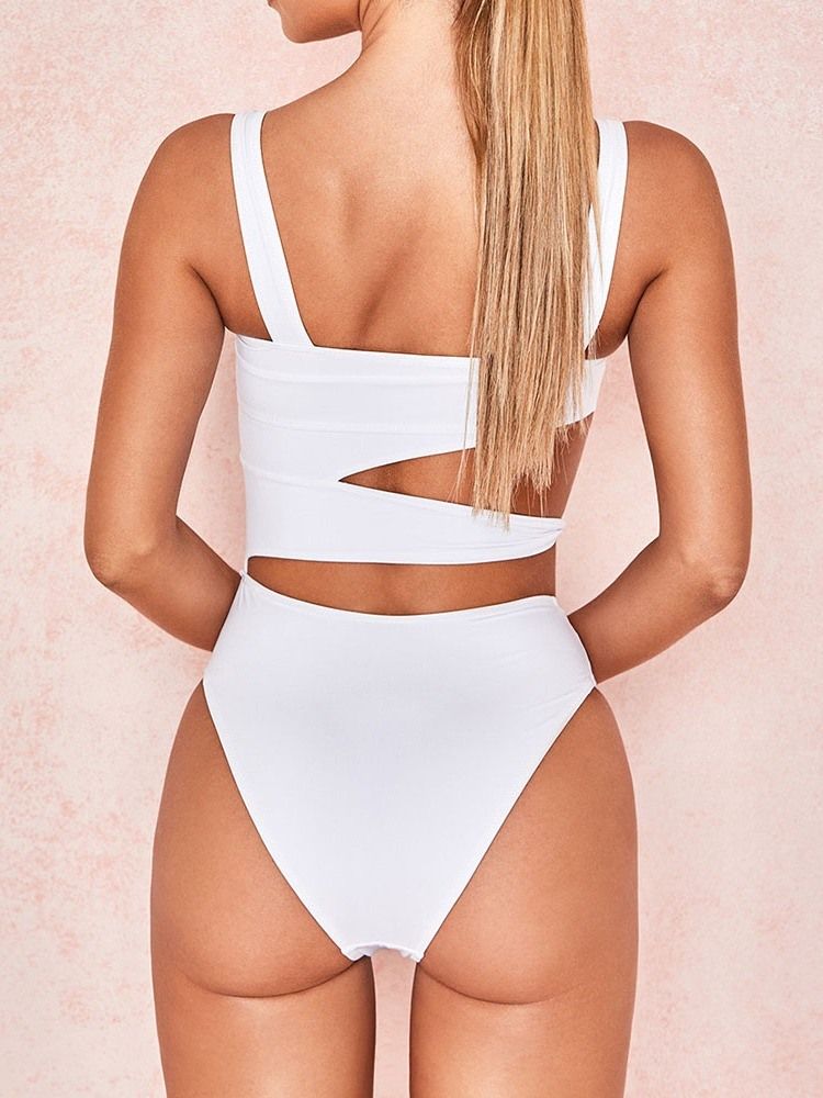 Traje De Banho Branco Sexy Oco Feminino