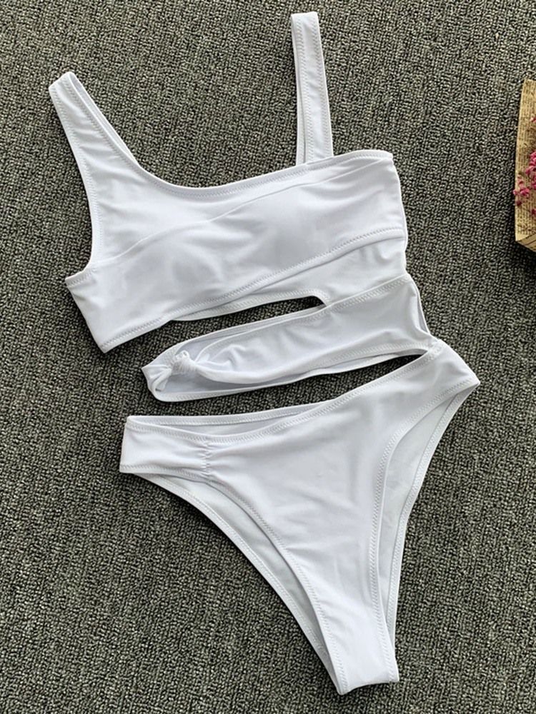 Traje De Banho Branco Sexy Oco Feminino