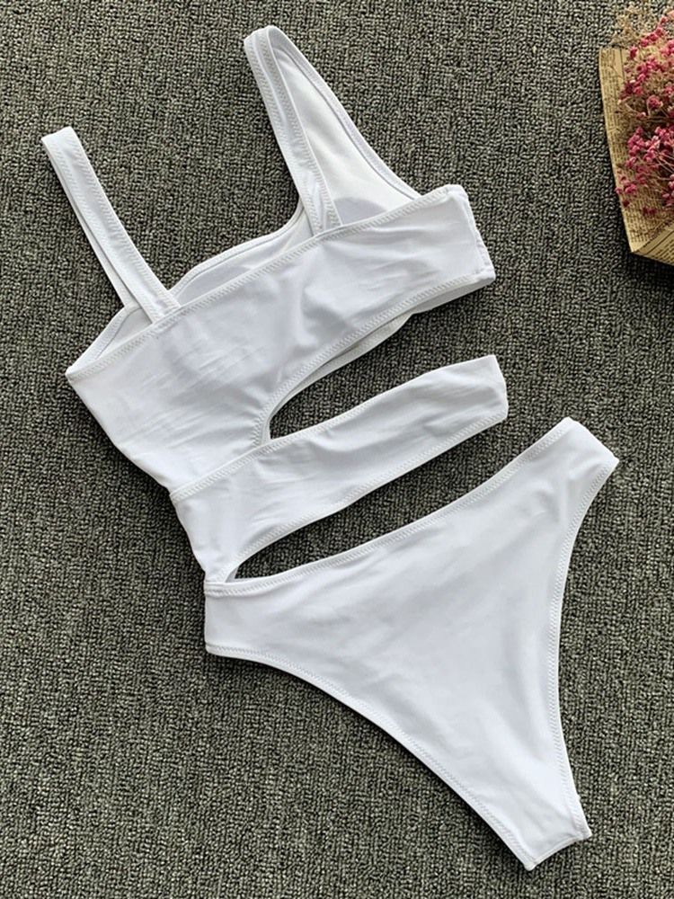 Traje De Banho Branco Sexy Oco Feminino