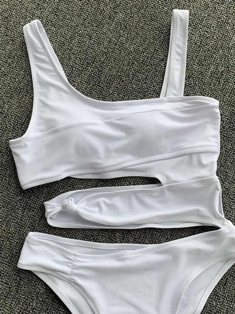 Traje De Banho Branco Sexy Oco Feminino