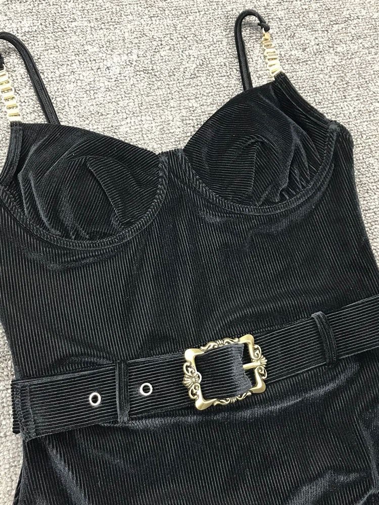 Traje De Banho Feminino Liso De Uma Peça Sexy Com Cinto