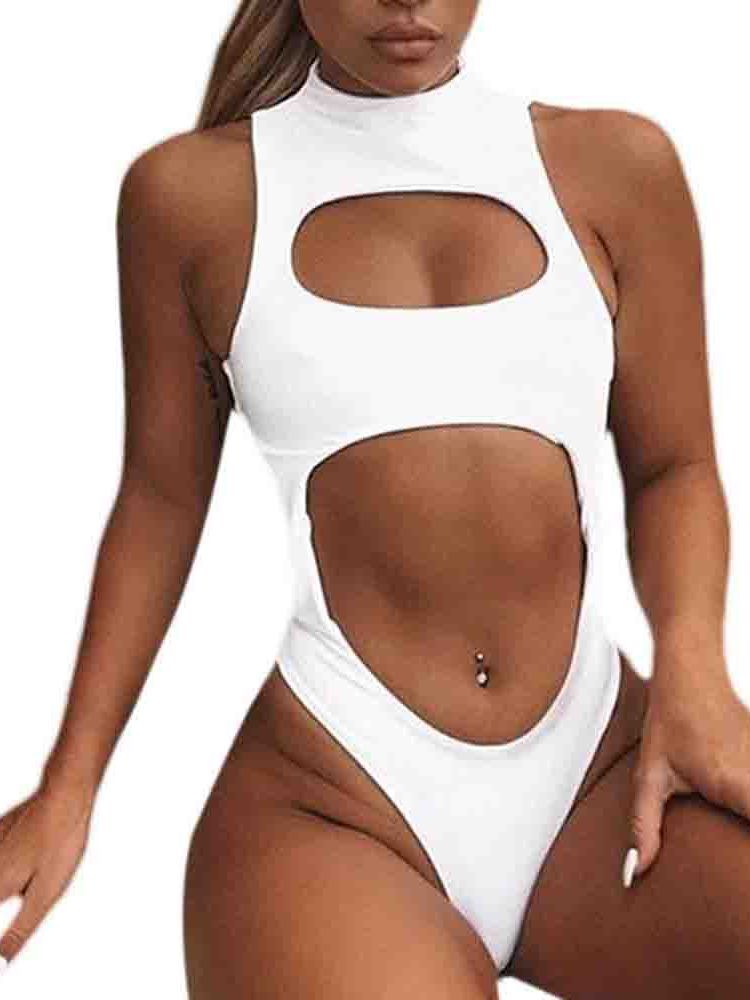 Traje De Banho Liso Monokini Sexy Feminino