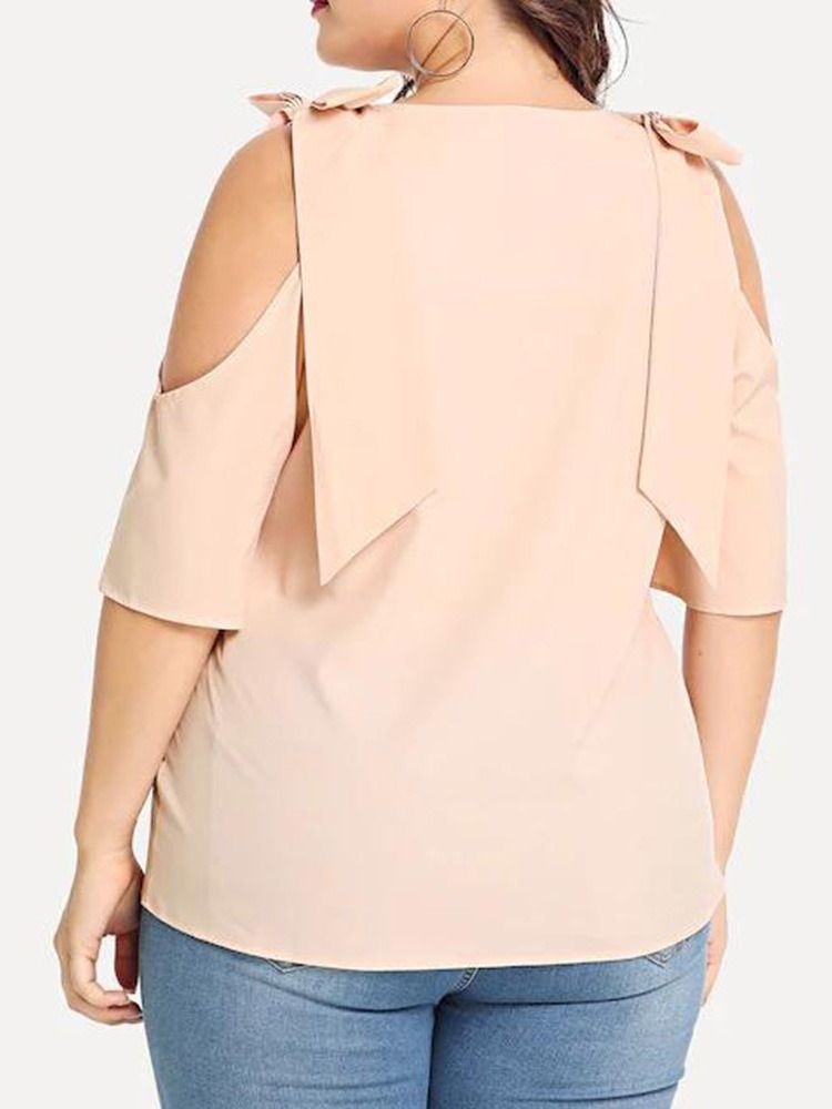 Blusa Lisa Feminina Com Decote Redondo E Meia Manga Padrão