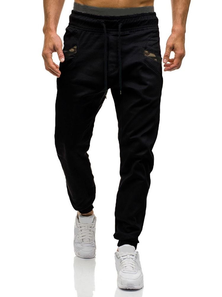 Calça Jeans Casual Masculina Com Cadarço Colorido