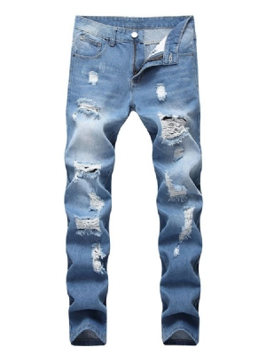 Calça Jeans Casual Masculina Com Zíper