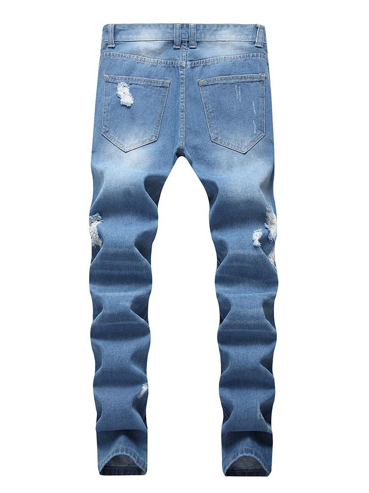 Calça Jeans Casual Masculina Com Zíper