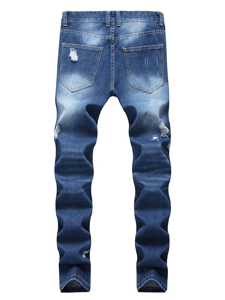 Calça Jeans Casual Masculina Com Zíper