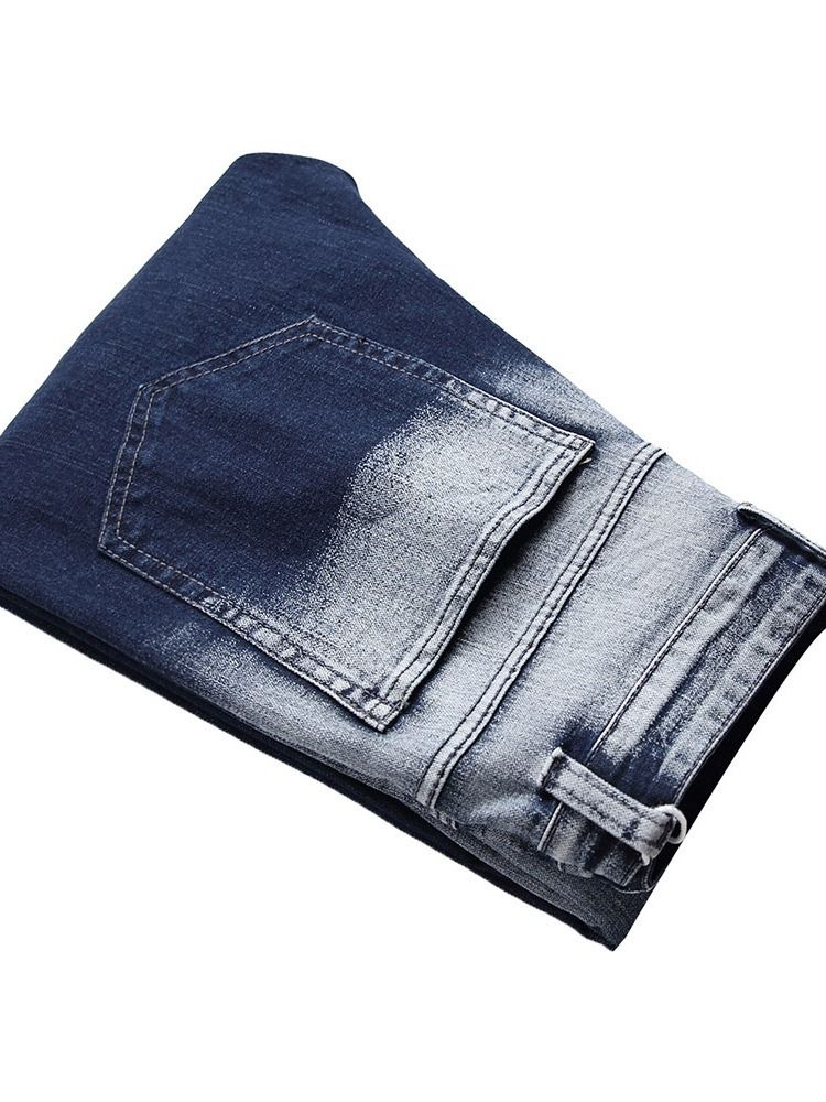 Calça Jeans Casual Masculina Com Zíper Colorido