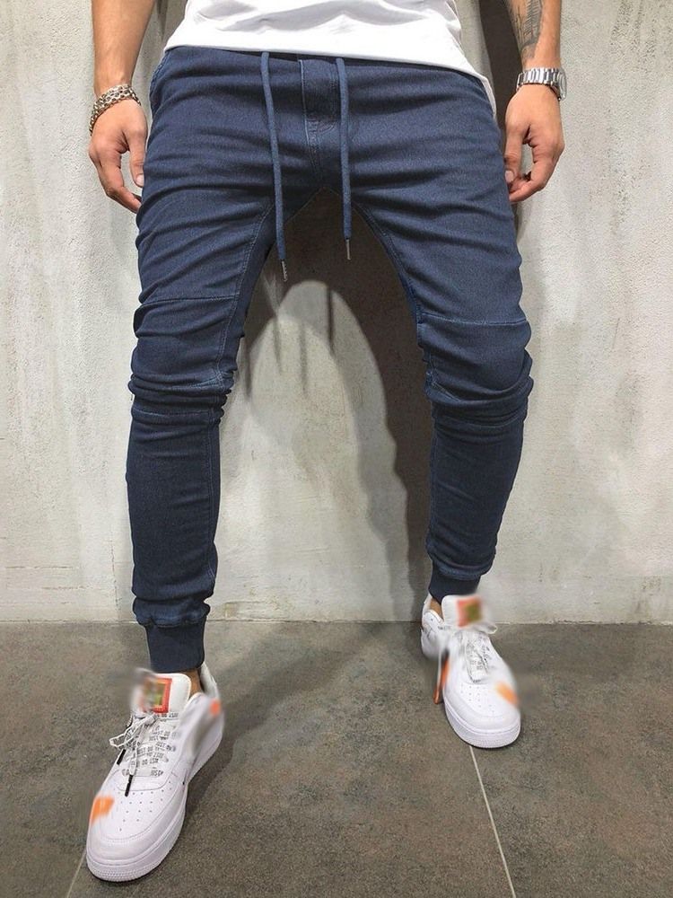 Calça Jeans Casual Masculina De Renda Lisa