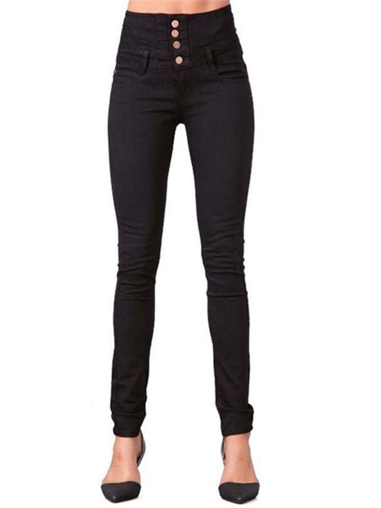 Calça Jeans Feminina De Cintura Alta