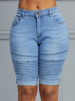 Calça Jeans Feminina Simples Magra Com Cintura Média