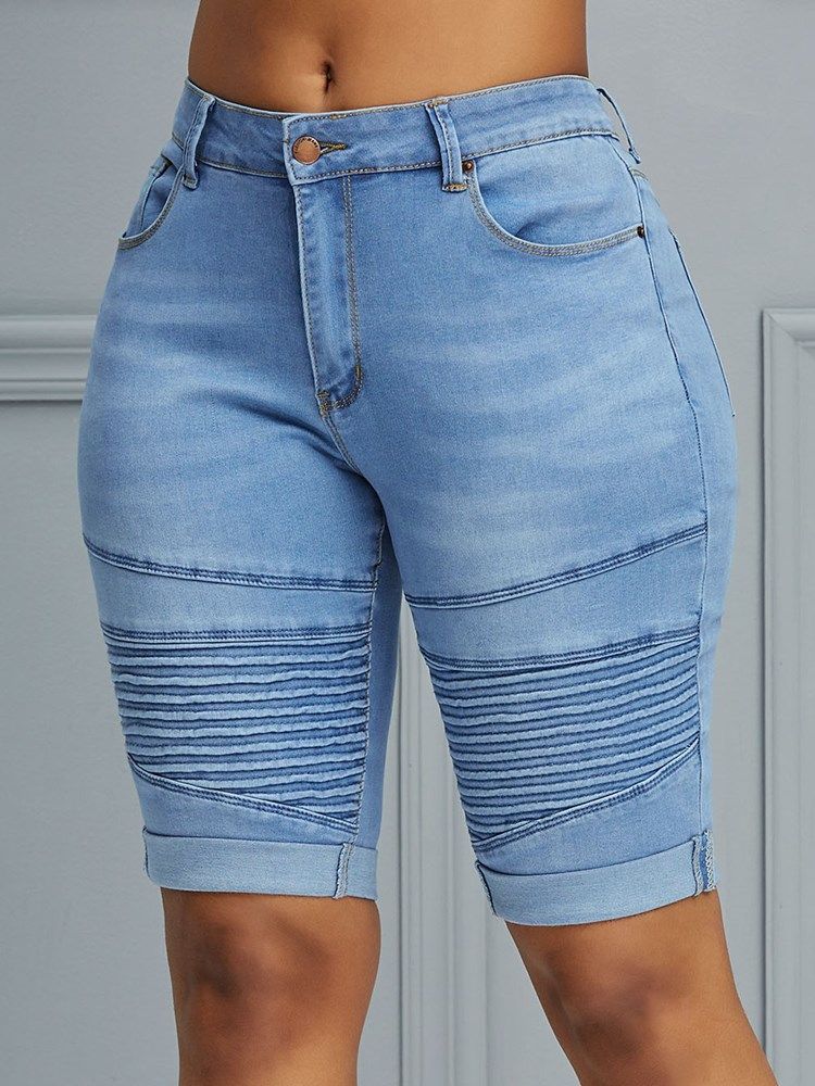 Calça Jeans Feminina Simples Magra Com Cintura Média