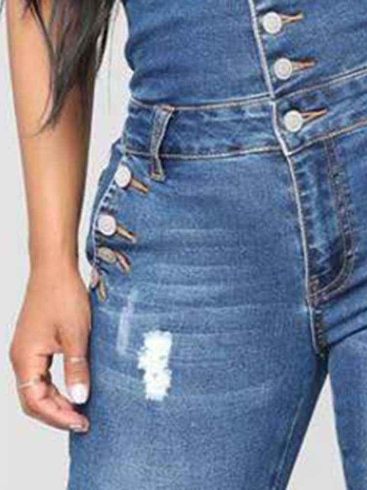 Calça Jeans Feminina Slim Com Cintura Alta