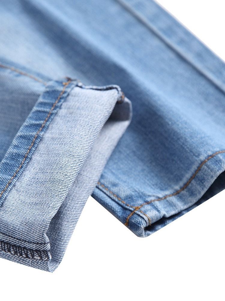 Calça Jeans Homem Cintura Metade Com Zíper Simples