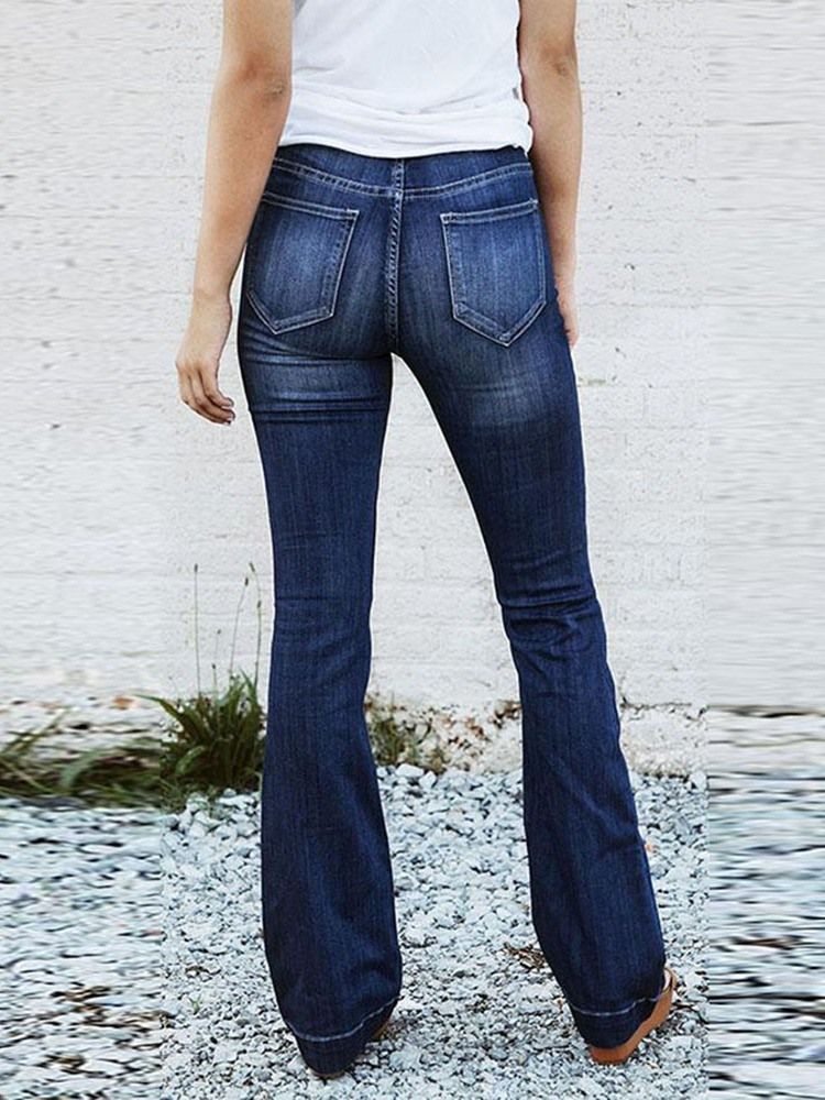 Calça Jeans Justa Feminina De Cintura Média E Cintura Fina Feminina Bellbottoms