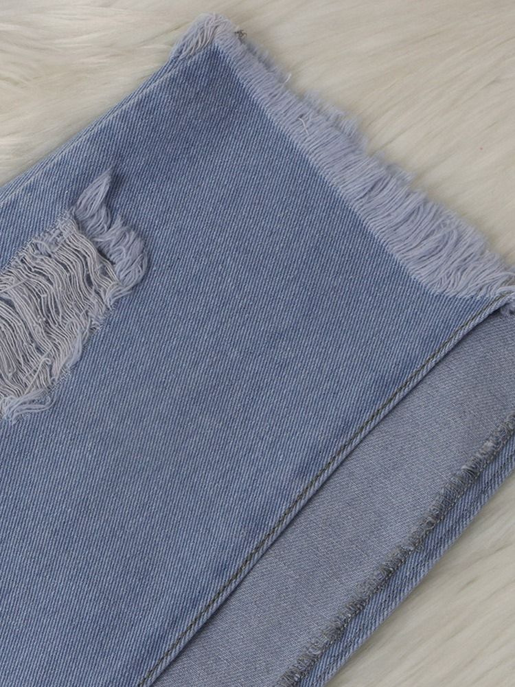 Calça Jeans Justa Feminina Com Zíper De Cintura Média