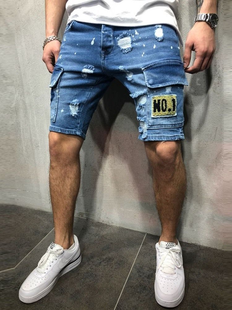 Calça Jeans Masculina De Cintura Fina Com Bolso Fino