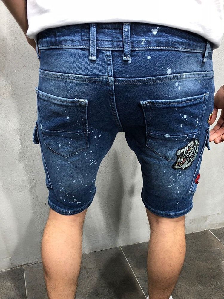 Calça Jeans Masculina De Cintura Fina Com Bolso Fino