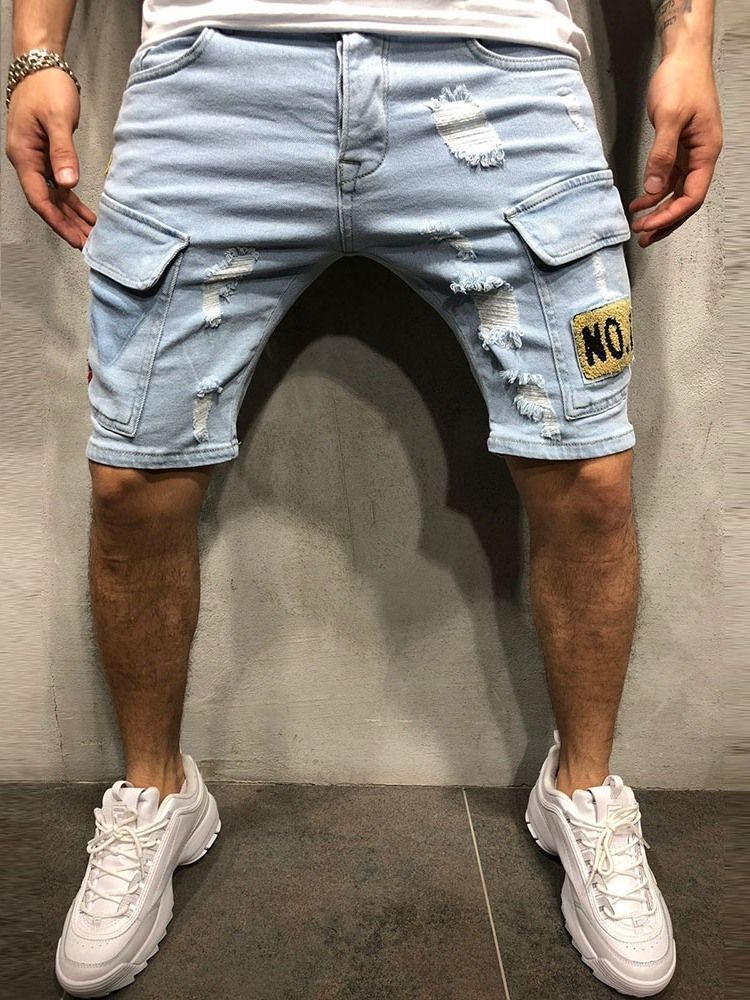 Calça Jeans Masculina De Cintura Fina Com Bolso Fino