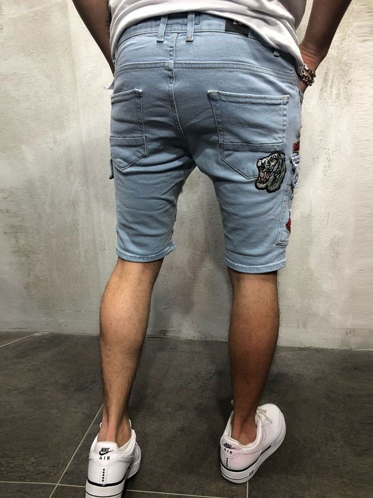 Calça Jeans Masculina De Cintura Fina Com Bolso Fino