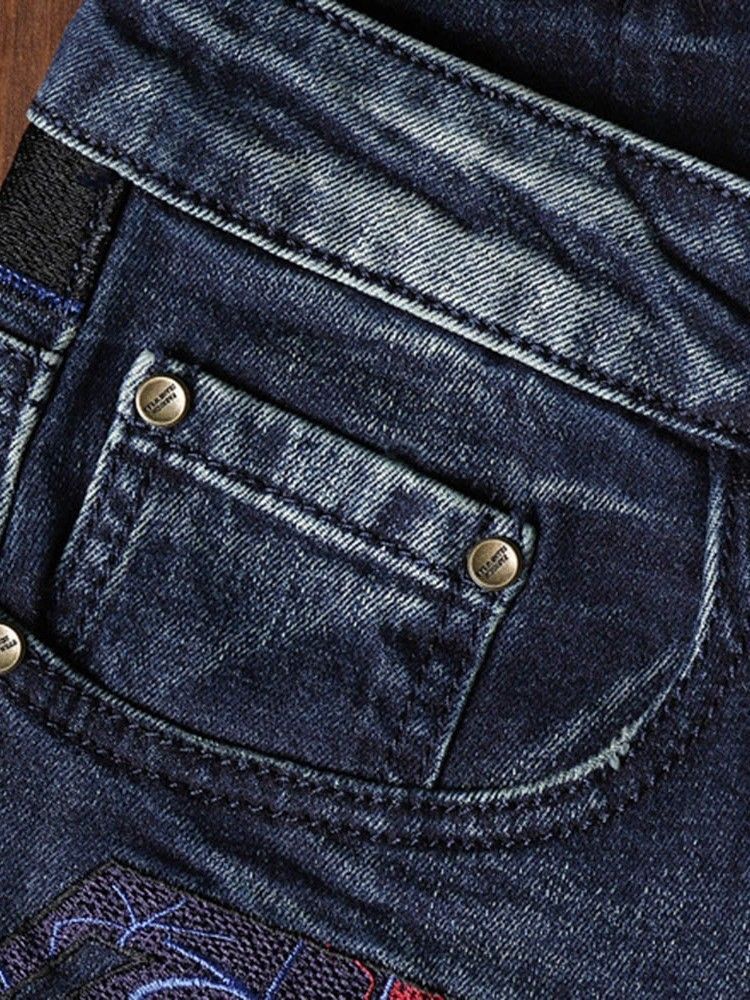 Calça Jeans Masculina De Cintura Média Com Zíper Usado