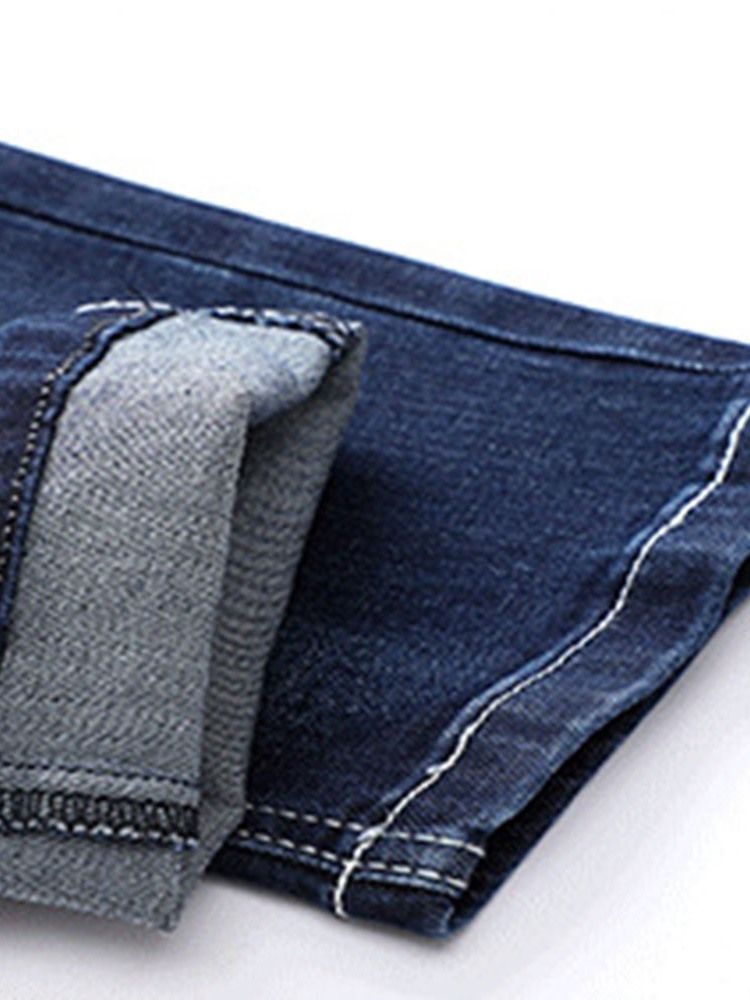 Calça Jeans Masculina Europeia Com Buraco Médio E Cintura Média