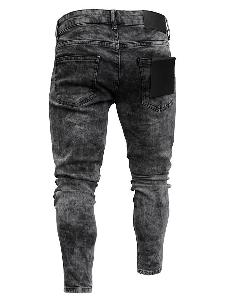 Calça Jeans Masculina Lisa Com Cintura Média