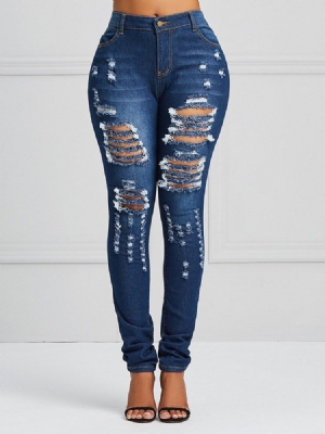 Calça Jeans Skinny Stretchy Rasgada