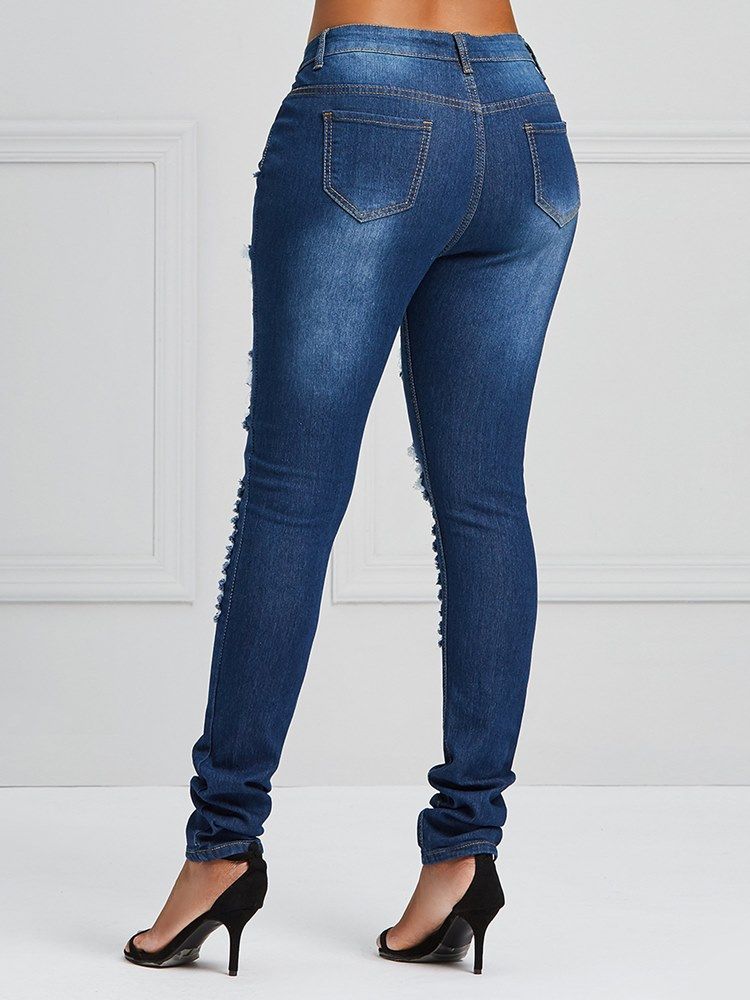 Calça Jeans Skinny Stretchy Rasgada