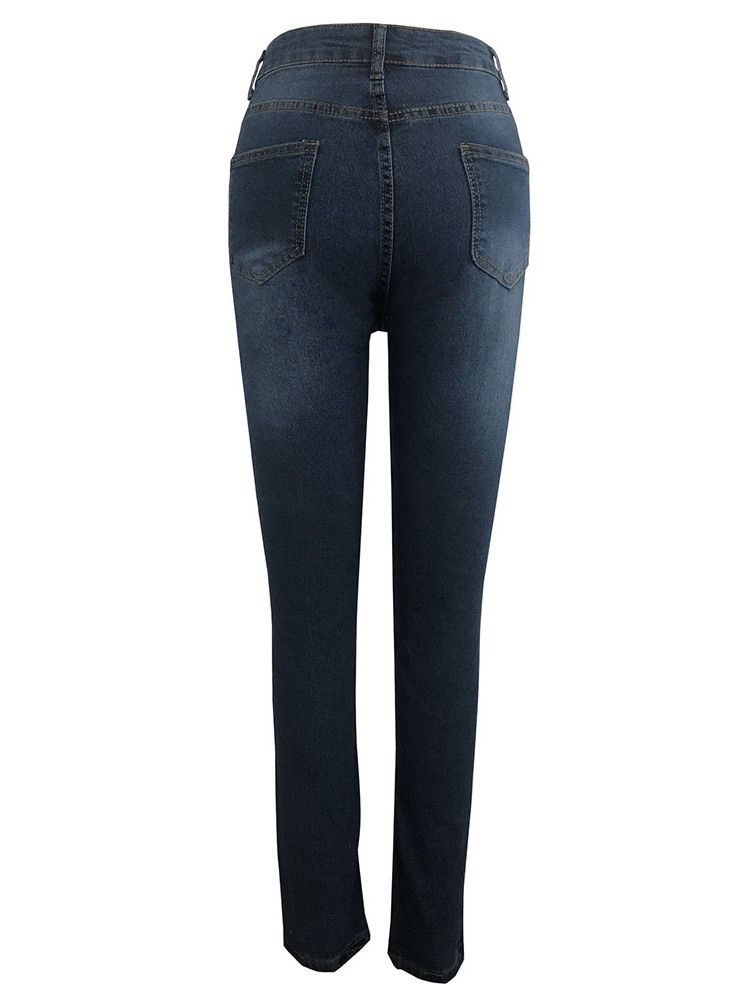 Calça Lápis Com Zíper De Bolso Feminino Skinny Jeans