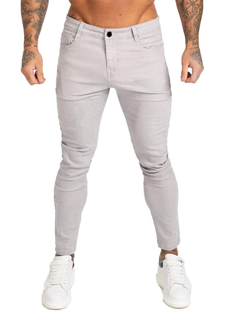 Calça Lápis Calça Lápis Esportiva Com Zíper Masculino