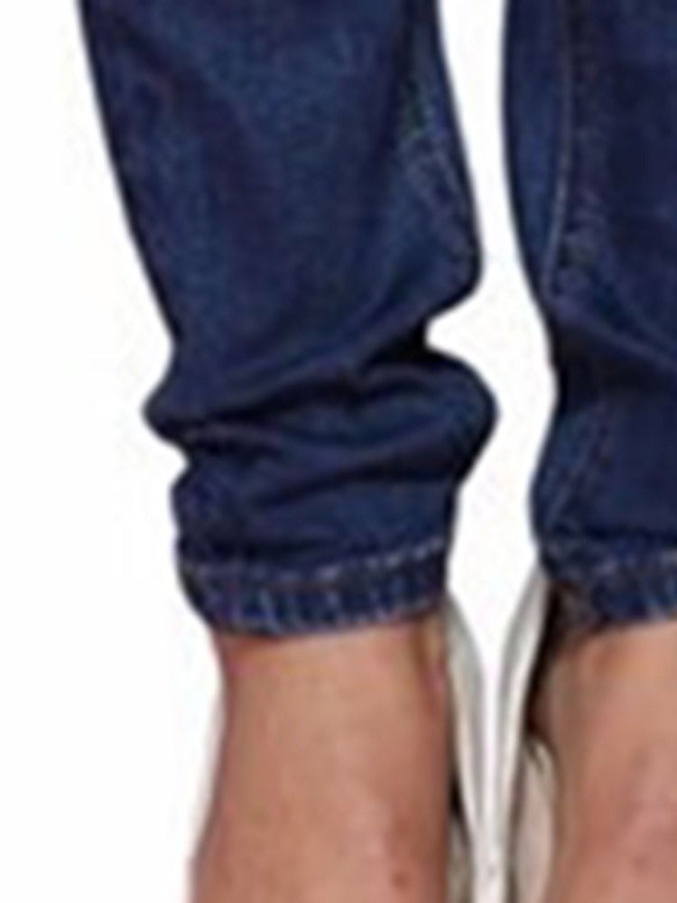 Calça Lápis Lápis Feminina Usada Com Botão Jeans Slim