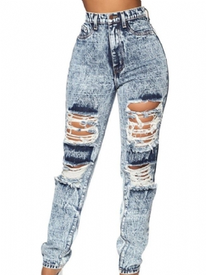 Calça Lápis Feminina Usada Calça Jeans Justa Skinny Com Zíper