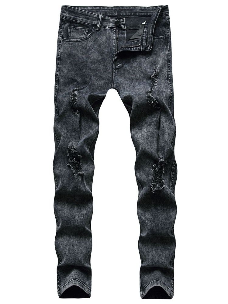 Calça Lápis Masculina Calça Jeans Liso Buraco Médio