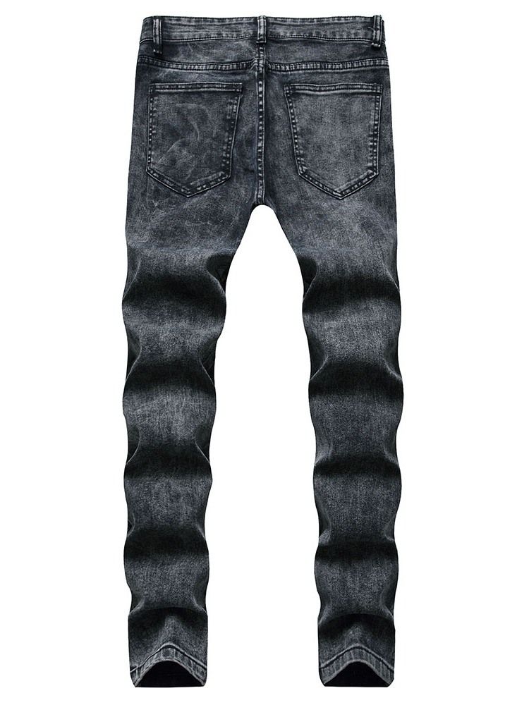 Calça Lápis Masculina Calça Jeans Liso Buraco Médio