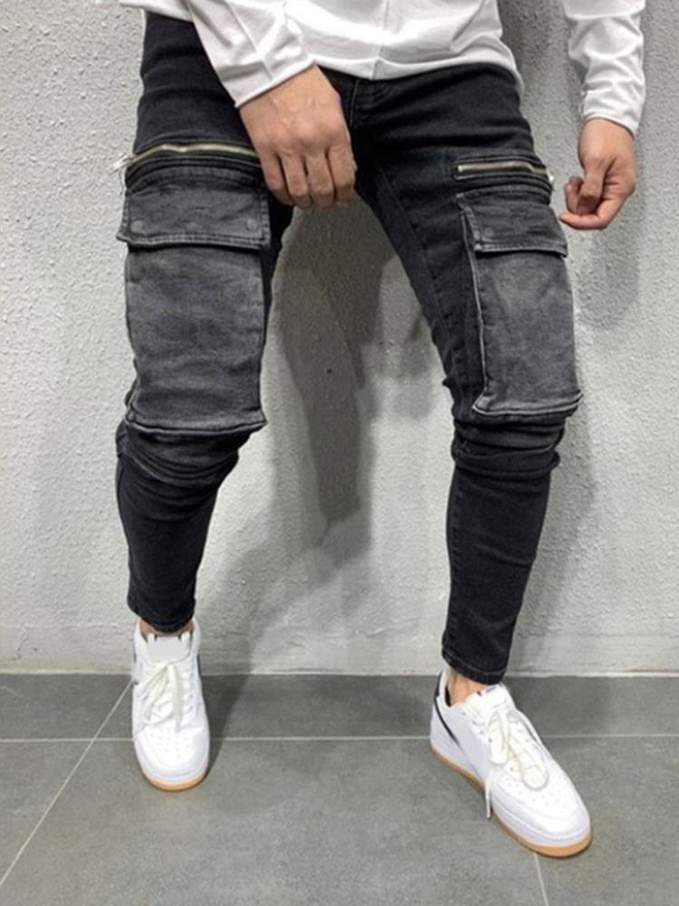 Calça Lápis Masculina Usada Jeans Europeus De Cintura Média