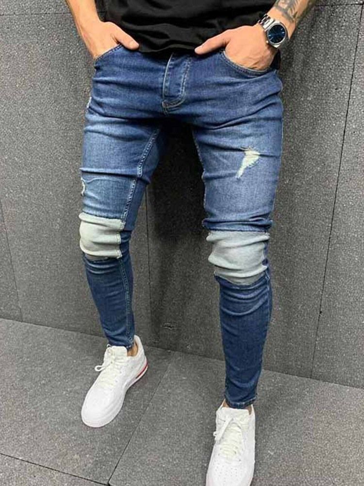 Calça Lápis Lápis Masculino Jeans Vintage Com Zíper