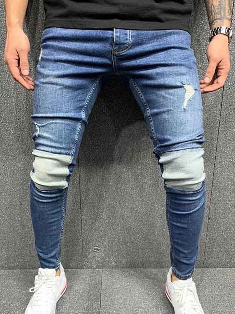 Calça Lápis Lápis Masculino Jeans Vintage Com Zíper